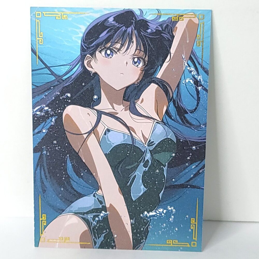 Sailor Saturn Pool Double Sided Waifu Card Anime Girl Art Oversized Board A5